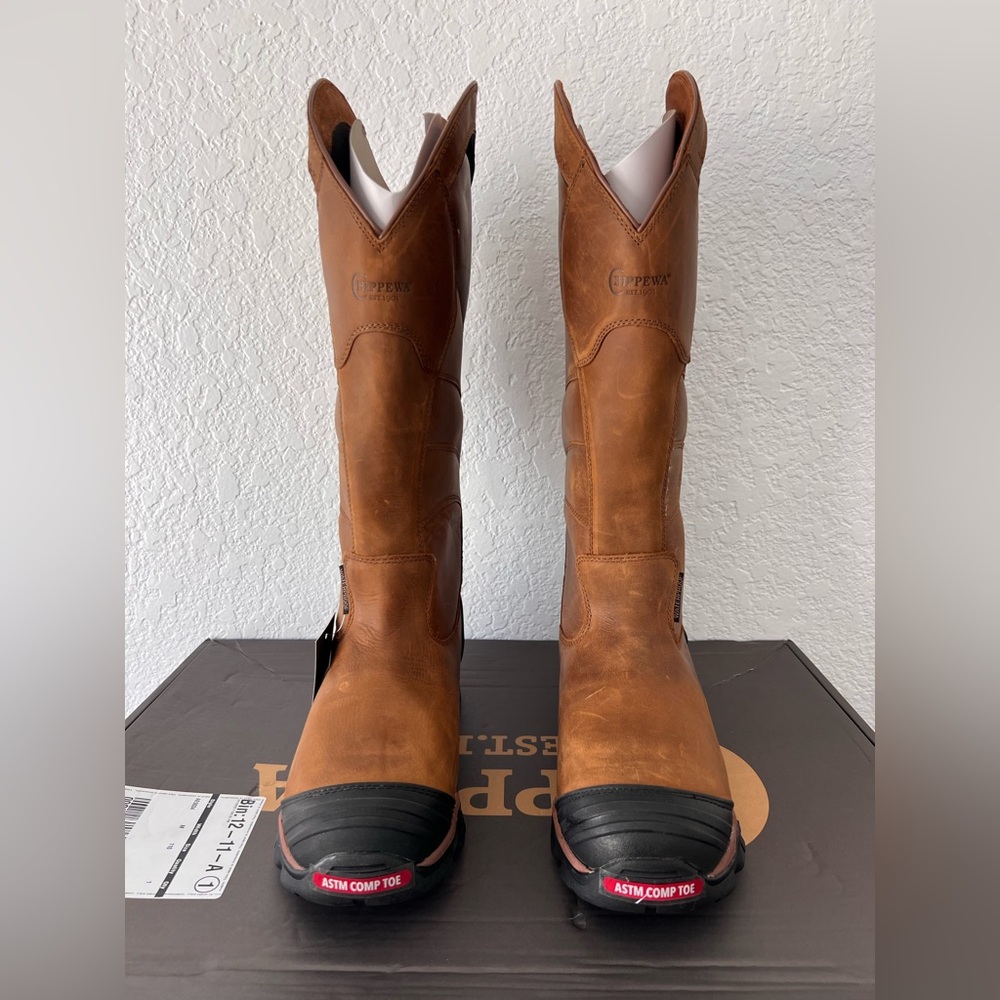 Chippewa Bourbon Brown Waterproof Nano Comp Toe Boots